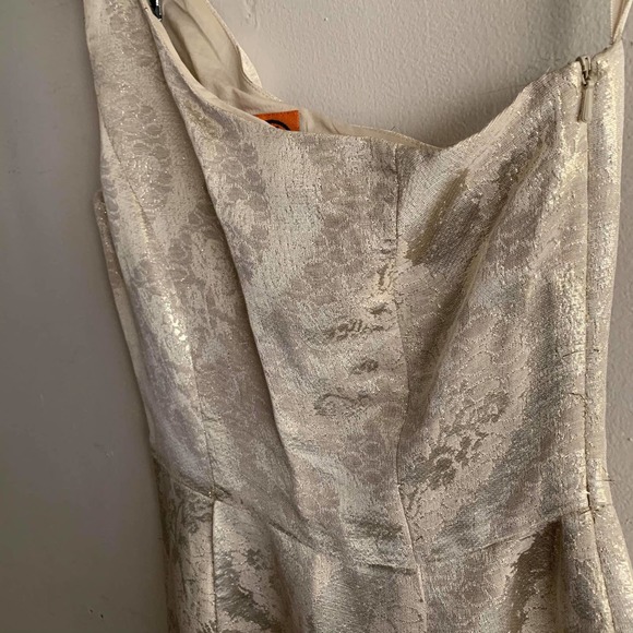 Tory Burch Metallic Brocade One Shoulder Dress - Picture 3 of 4